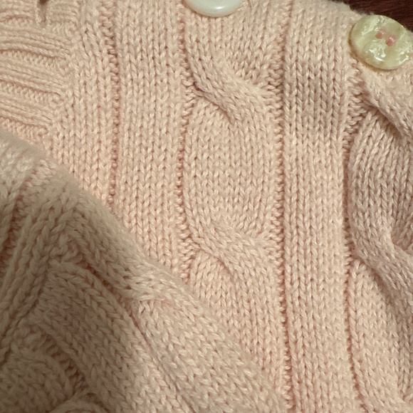 Ralph Lauren crew neck sweater in pale pink with side button feature - Picture 5 of 7